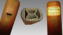 Quadruple stopped pipe, Wood (red cedar or spruce), polychrome, Native American (Northwest Coast)
